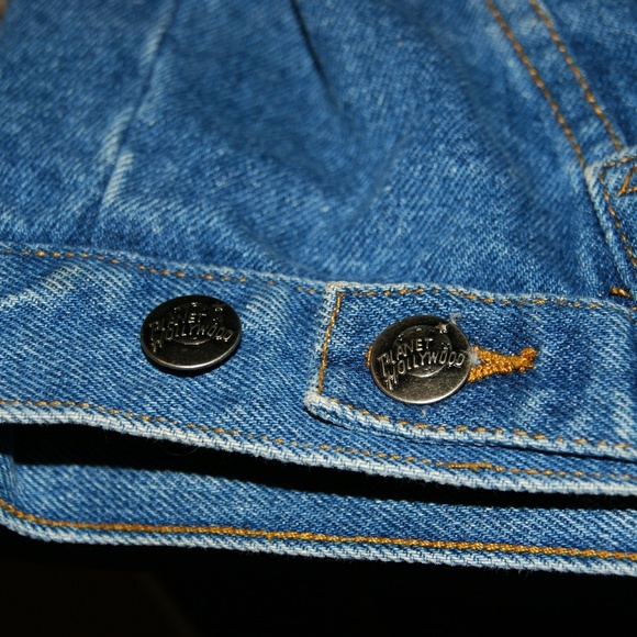 90's planet hollywood denim jacket childrens sizeL - Picture 7 of 7